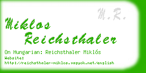 miklos reichsthaler business card